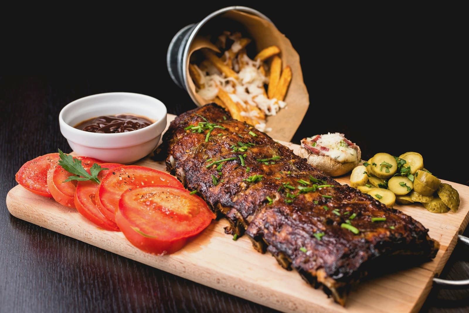 Plato del fuego servido